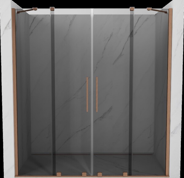 MEXEN/S - Velar Duo posuvné sprchové dvere 180, grafit, meď kartáčovaná 871-180-000-42-65