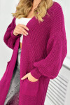 Dlhý sveter tmavo fialová UNI