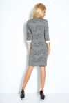 Dámske spoločenské šaty COLLAR short SAF-110-2 sivá/biela - Numoco XL bílá/černá