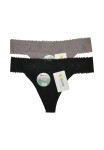 Dámske tangá 26706 A'2 Black and Beige - DC Girl M