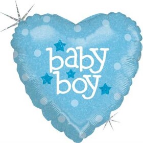 Nafukovací balónik modré srdce narodenie chlapca 46 cm - Grabo