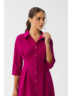 Dámske košeľové šaty S351 Plum - Stylove M švestková