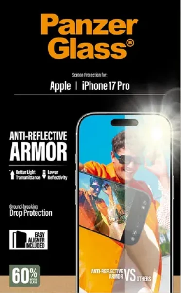 PanzerGlass Armor Anti-Reflective EasyAligner Tvrdené sklo pre iPhone 17 Pro (5715685026737)