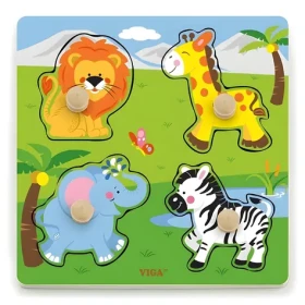 VIGA Drevená vkladačka Zvieratká zo zoo