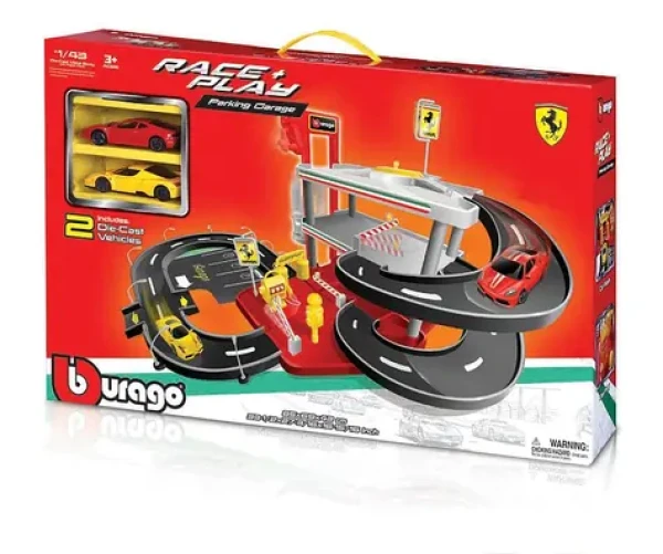Bburago Ferrari Race + Play Garáž a parkovisko s dvoma autíčkami