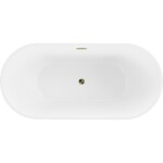 MEXEN/S - Luna voľne stojaca vaňa 140 x 75, biela, sifón a prepad zlatá 52031407500-50