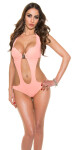 Trendy KouCla monokini with skull buckle