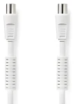 Nedis Koaxiálny anténny kábel IEC(M)-IEC(F) biela / Koaxiálny kábel / 75 Ohm / 120 dB / 4X tienený / 1 m (CSGL40020WT10)