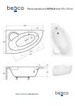 BESCO - Asymetrická vaňa NATALIA - Nožičky k vani - S nožičkami, Rozmer vane - 150 × 100 cm, Spôsob prevedenia - Ľavé VANNAT150L+OLVPINOZ