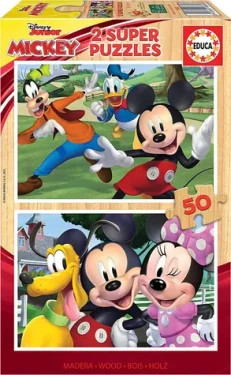 Educa Drevené puzzle Mickey a priatelia
