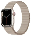 Devia Deluxe Sport 3 44/45/46mm khaki / Remienok pre Apple Watch / Silikónový / Magnetické uchytenie (6938595364877)