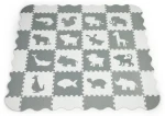 ECOTOYS Penové puzzle Zvieratá šedá-biela SX s okrajmi / od 3 rokov (ECOEVA001)