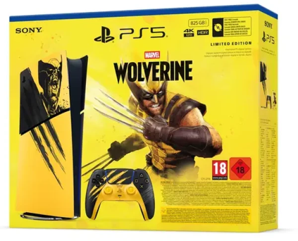 PlayStation 5 Digital Edition E chassis (Slim) - Marvel's Wolverine Battle Yellow (Limited Edition) (1000056883)