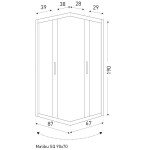 KERRA - Sprchovací kút Malibu SQ 90x70 (bez vaničky) 5907548123435