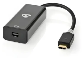 Nedis USB-C - Mini DisplayPort antracit / Redukcia / USB 3.2 Gen 1 / Pozlátené konektory / 0,2 m (CCBW64452AT02)