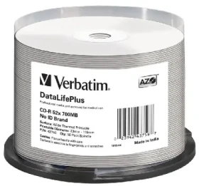 Verbatim DataLifePlus 700MB 52x Wide Thermal Printable no-ID 50ks cake