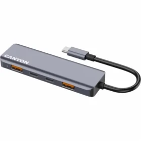 Canyon DS-18 / USB-C hub / 5 portov / USB-C PD nabíjanie / 10 Gbps / kompaktný (CNS-TDS18)