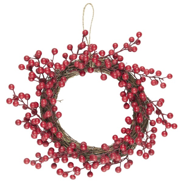 IB LAURSEN Vianočný veniec Red Berries 30 cm