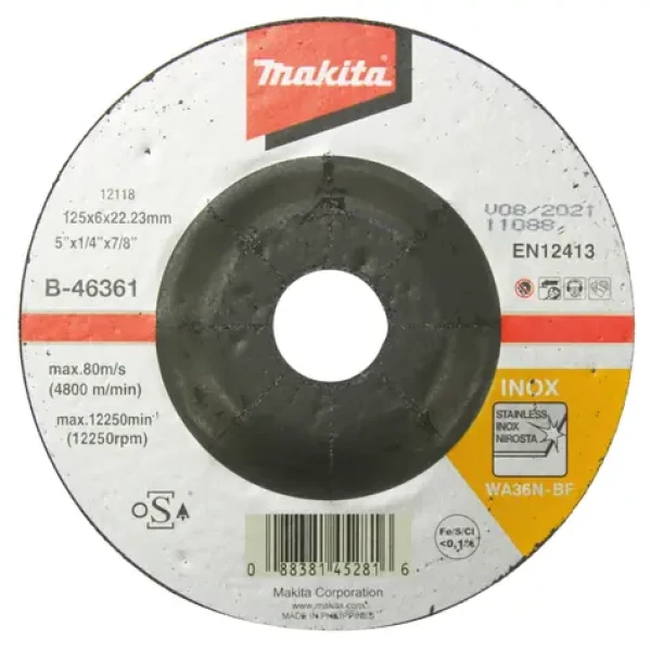 Makita B-46361 / brúsny kotúč na nerez 125 mm 6.0 x 22.23 mm (B-46361)