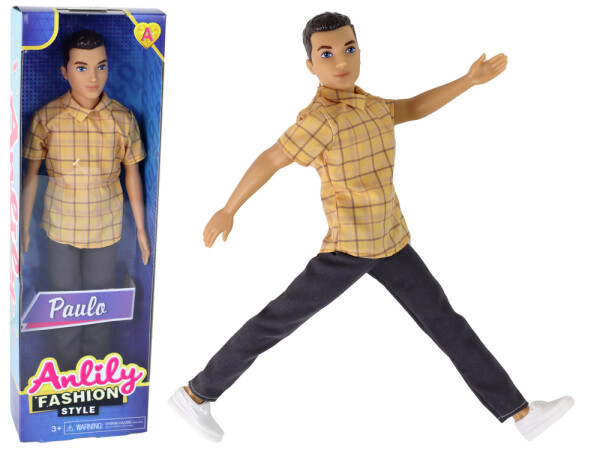 Mamido Bábika pre deti chlapec s košeľou a hnedými vlasmi