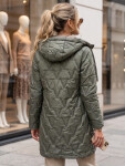 Dámska prešívaná prechodná bunda s kapucňou, zelená, FashionStreet TY5770 XXL
