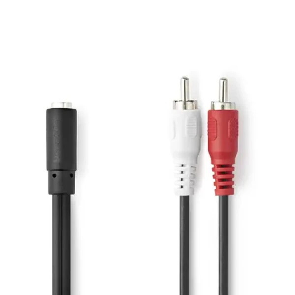 Nedis Stereo Audio kábel 2x RCA (M) - jack 3.5 mm (F) 0.20 m čierna (CAGB22255BK02)