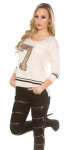 Trendy Koucla pullover with sequins BEIGE Einheitsgroesse