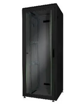 Digitus Unique 32HE čierna / Rozvádzačová skriňa / 800x800 mm / 32U / Oceľ / Sklenené dvere (DN-19 32U-8/8-B-1)