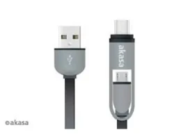Akasa AK-CBUB35-10BK čierna / USB kábel / USB-C Micro-B na USB-A / Ultra tenký / 100cm (AK-CBUB35-10BK)