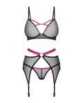 Dámsky sexy set Novenes 3-dielny set Black - Obsessive M/L