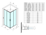GELCO - SIGMA SIMPLY štvorcová sprchová zástena 1200x1200 rohový vstup, číre sklo GS2112-01
