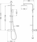 MEXEN/S - CQ49 sprchový stĺp s termostatickou batériou, čierna / zlato 772504995-75