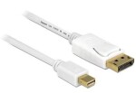 DeLock kábel mini Displayport samec Displayport samec / 2 m / biely (83482)