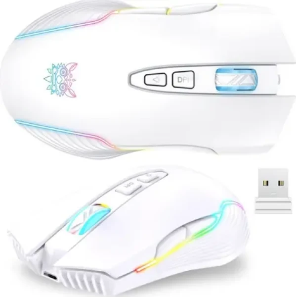 ONIKUMA CW905 biela / Bezdrôtová herná myš / USB / 7 tlačidiel / RGB / 3600 DPI (CW905W Wireless)