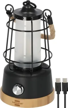 Brennenstuhl CAL 1 AC čierna/drevo / Kempingová lampa / stmievateľná / powerbanka / IP44 (1171800010)