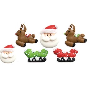 Cukrová dekorace Vianočný sob a Santa Claus 6 ks - Decora - Decora