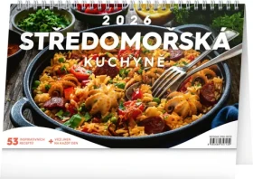 NOTIQUE Stolový kalendár Stredomorská kuchyňa 2026, 23,1 x 14,5 cm (PGS-35713)