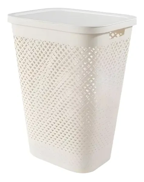 Curver Kôš na bielizeň PURE krémový / 55 l / Výklopné veko / Recyklovaný plast (249816)