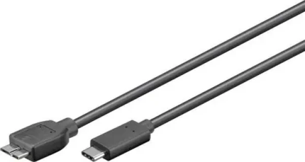 MicroConnect kábel USB C (M) - microUSB3.0 B (M) 0.6m čierna / 5000Mbit/s (USB3.1CAMIB3.06)
