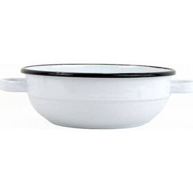 Smaltovaná sedliacka misa s uchami biela 20 cm, vyrobené pre BELIS/SFINX - Belis - Belis