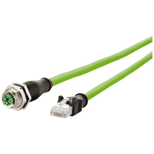 Metz Connect 142M2X25010 M12 sieťové káble, prepojovacie káble CAT 6A S/FTP 1.00 m zelená krytie PUR, odolný proti kyselinám, odolný proti ozónu, odolný proti; 142M2X25010