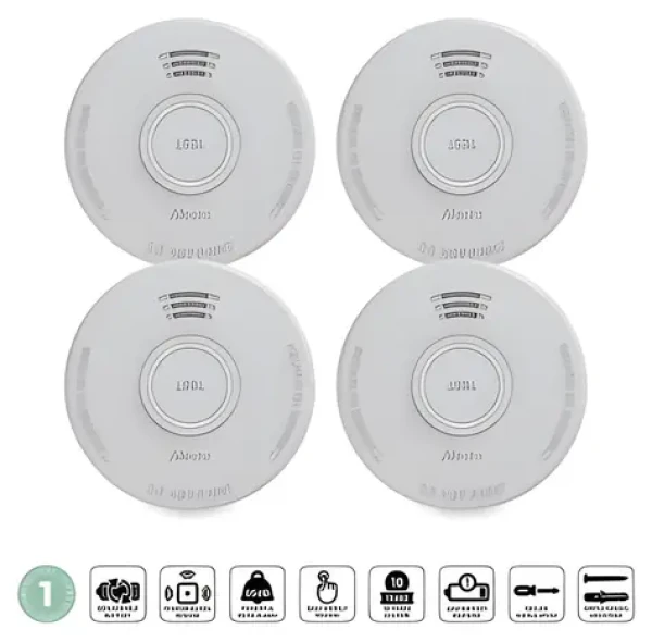 Alecto SD110 4 ks / Dymový alarm / fotoelektrický senzor / 85 dB / 9V batéria (SD110 4X)