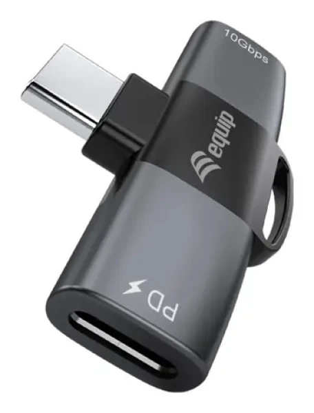 Equip Adaptér USB-C na 2x USB-C sivý / Adaptér / PD 100W / 10 Gbit/s / Alu (133479)