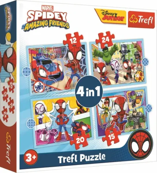 Trefl - Puzzle - Spidey a jeho úžasní priatelia 4v1