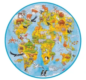 GOKI Okrúhle puzzle Svet XXL