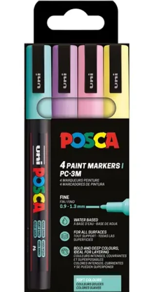 POSCA PC- 3M / Popisovač / sada 4 ks / pastelové farby (186542)