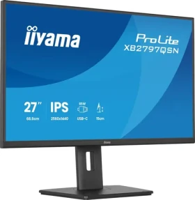 27" iiyama ProLite XB2797QSN-B1 čierna / Monitor / IPS / QHD / 75 Hz / 1 ms / USB-C 65W / RJ45 / repro (XB2797QSN-B1)