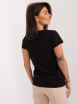 Černé dámské tričko s nášivkou BASIC FEEL GOOD L / XL