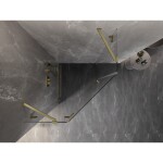 MEXEN/S - Lunar sprchovací kút päťboký krídlový ľavá 90 x 90, transparent, zlato kartáčovaná 831-090L-090P-55-00-L