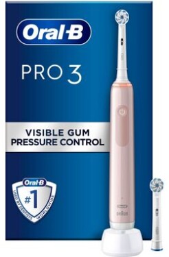 Oral-B Pro 3 3400N ružová / Elektrická zubná kefka / oscilačné / 3 režimy / časovač (Pro3 3400N Pink Sens)